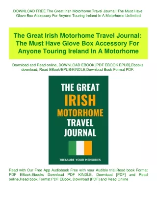 DOWNLOAD FREE The Great Irish Motorhome Travel Journal The Must Have Glove Box Accessory For Anyone
