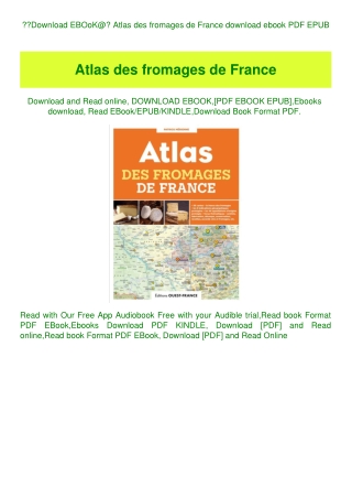 Download EBOoK@ Atlas des fromages de France download ebook PDF EPUB