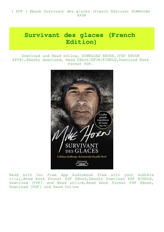 { PDF } Ebook Survivant des glaces (French Edition) DOWNLOAD @PDF