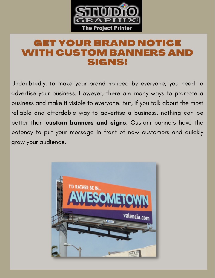 get your brand notice with custom banners