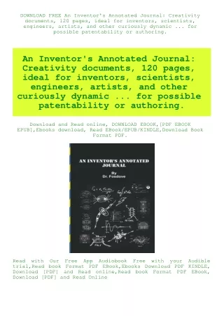 DOWNLOAD FREE An Inventor's Annotated Journal Creativity documents  120 pages  ideal for inventors