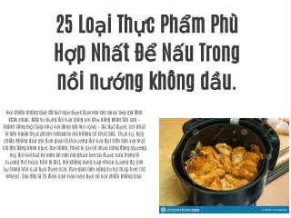 25 Loại Thực Phẩm Phù Hợp Nhất Để Nấu Trong nồi nướng không dầu.