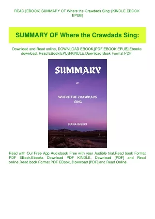 READ [EBOOK] SUMMARY OF Where the Crawdads Sing [KINDLE EBOOK EPUB]