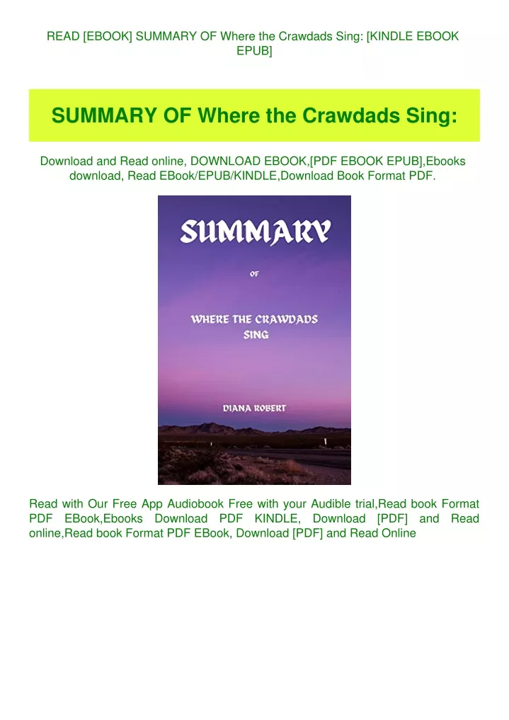 read ebook summary of where the crawdads sing