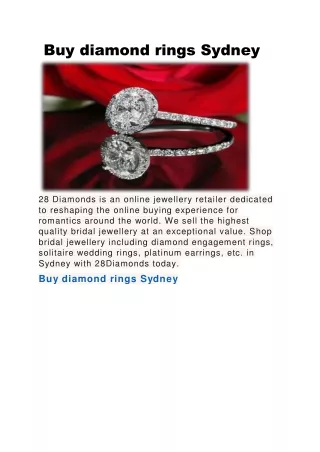 Buy diamond rings Sydney