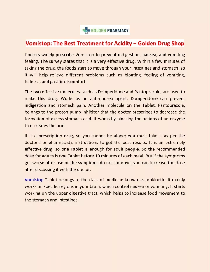 vomistop the best treatment for acidity golden