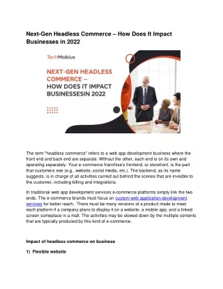 next gen headless commerce how does it impact