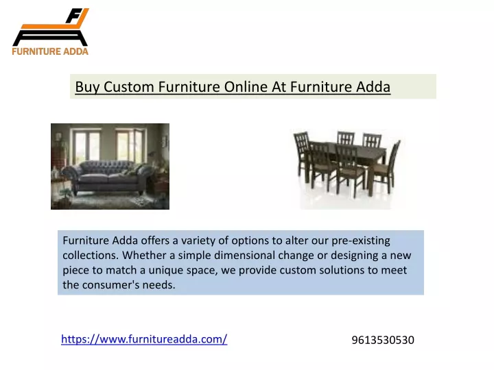 buy custom furniture online at furniture adda