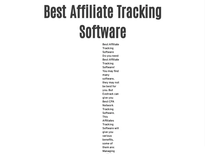 best affiliate tracking software