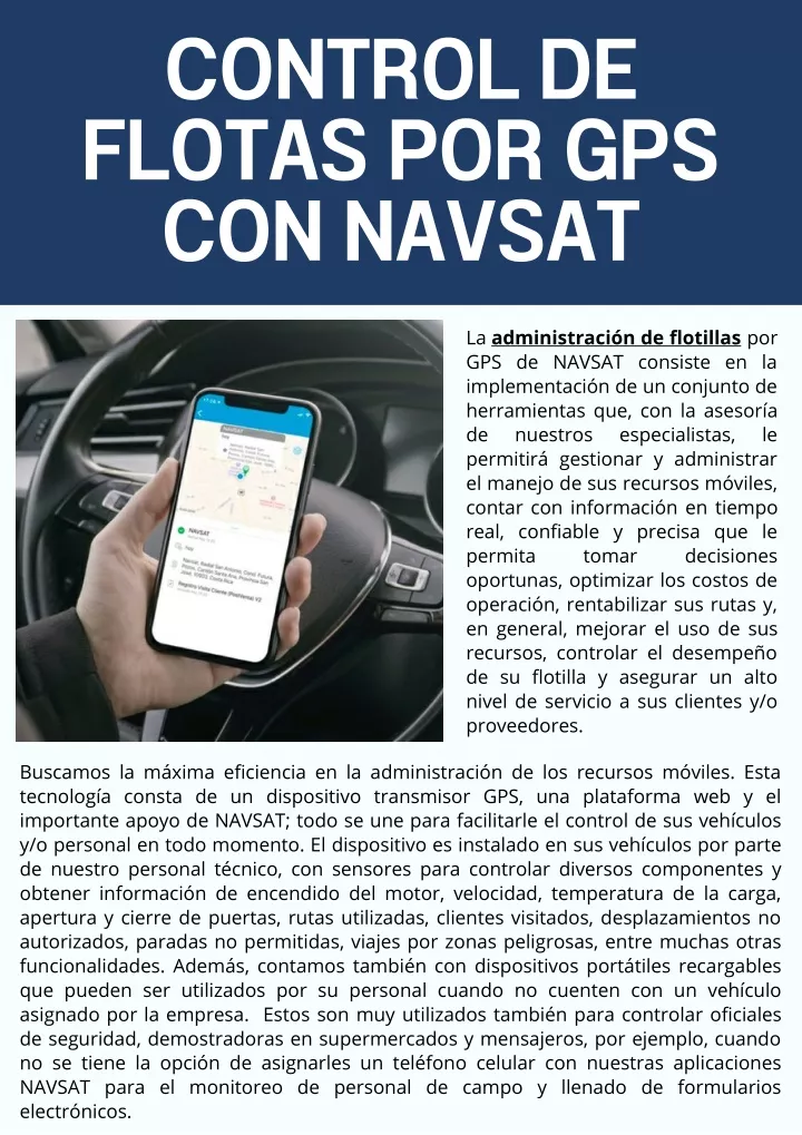 control de flotas por gps con navsat