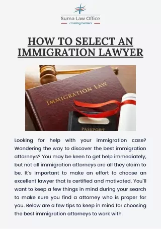 How to Select an Immigration Lawyer