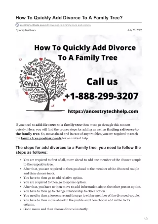 How To Quickly Add Divorce To A Family Tree