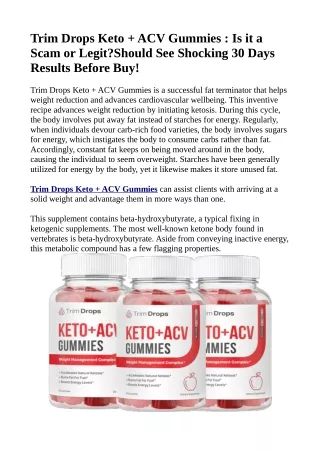 How to purchase Trim Drops Keto   ACV Gummies?