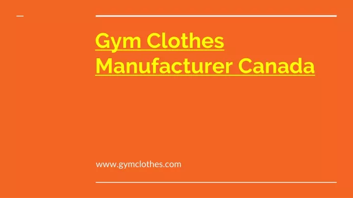 g ym clothes manufacturer canada