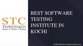 best software testing institute in kochi