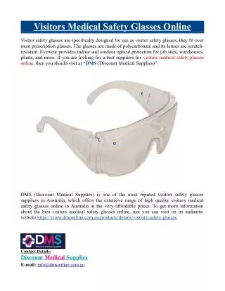 Visitors Medical Safety Glasses Online