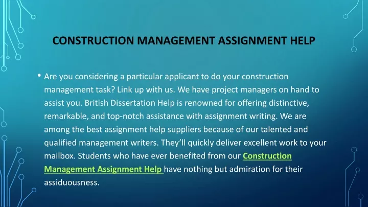 construction management assignment help