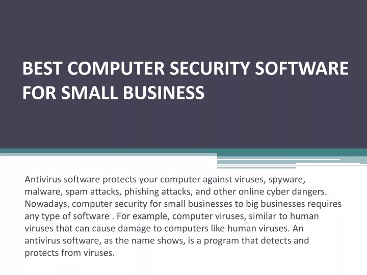 best computer security software for small business