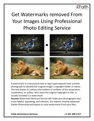get watermarks removed from your images using