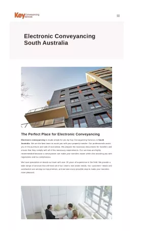Electronic Conveyancing South Australia