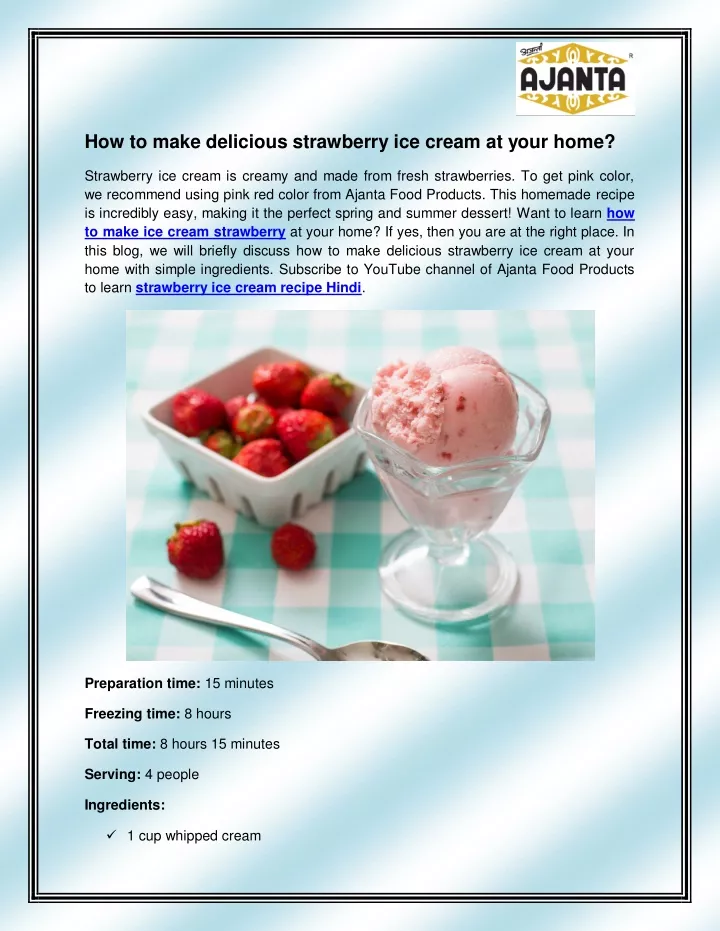 how to make delicious strawberry ice cream
