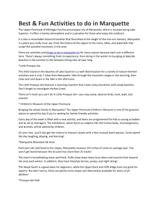 best fun activities to do in marquette the upper