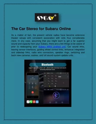The Car Stereo for Subaru Online