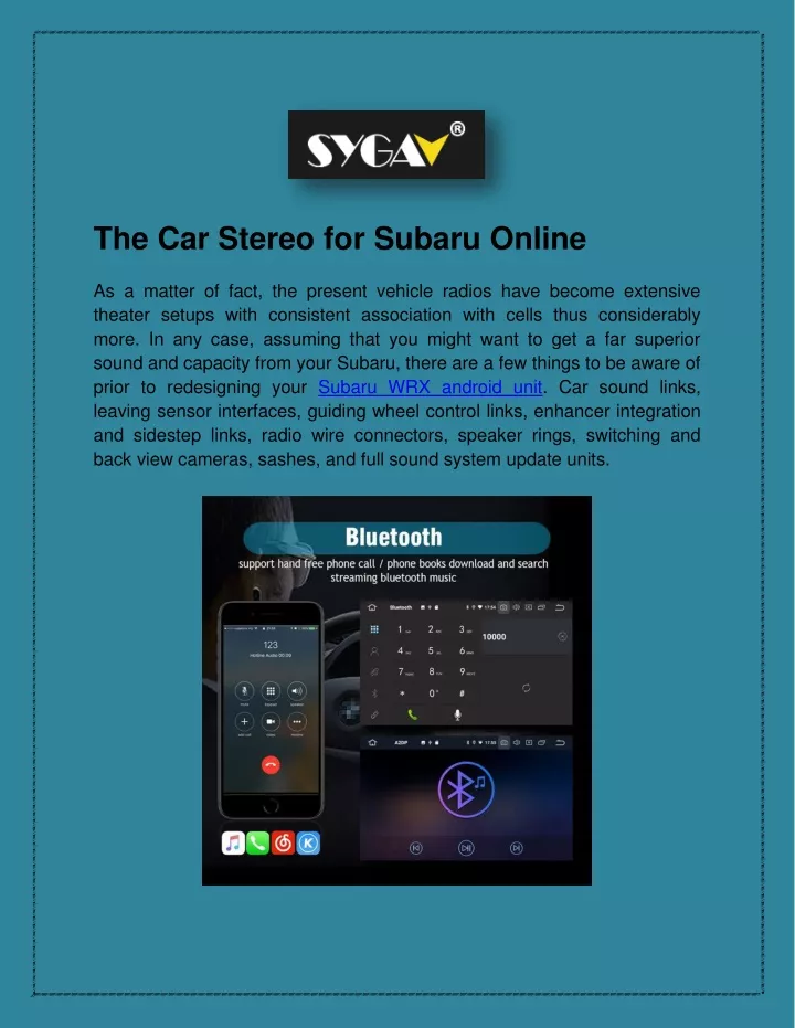 the car stereo for subaru online as a matter