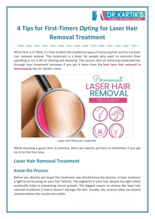 4 Tips for First-Timers Opting for Laser Hair Removal Treatment