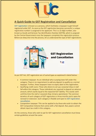 a quick guide to gst registration and cancellation