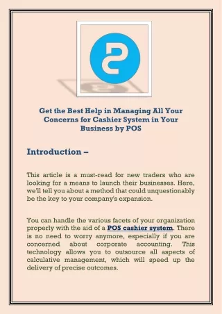 Get the Best Help in Managing All Your Concerns for Cashier System in Your Busin