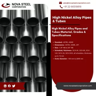 Large Diameter Pipe | High Nickel Alloy Pipes and Tubes | S355 Pipes - Nova Stee