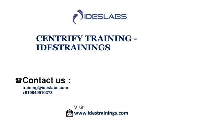 centrify training idestrainings