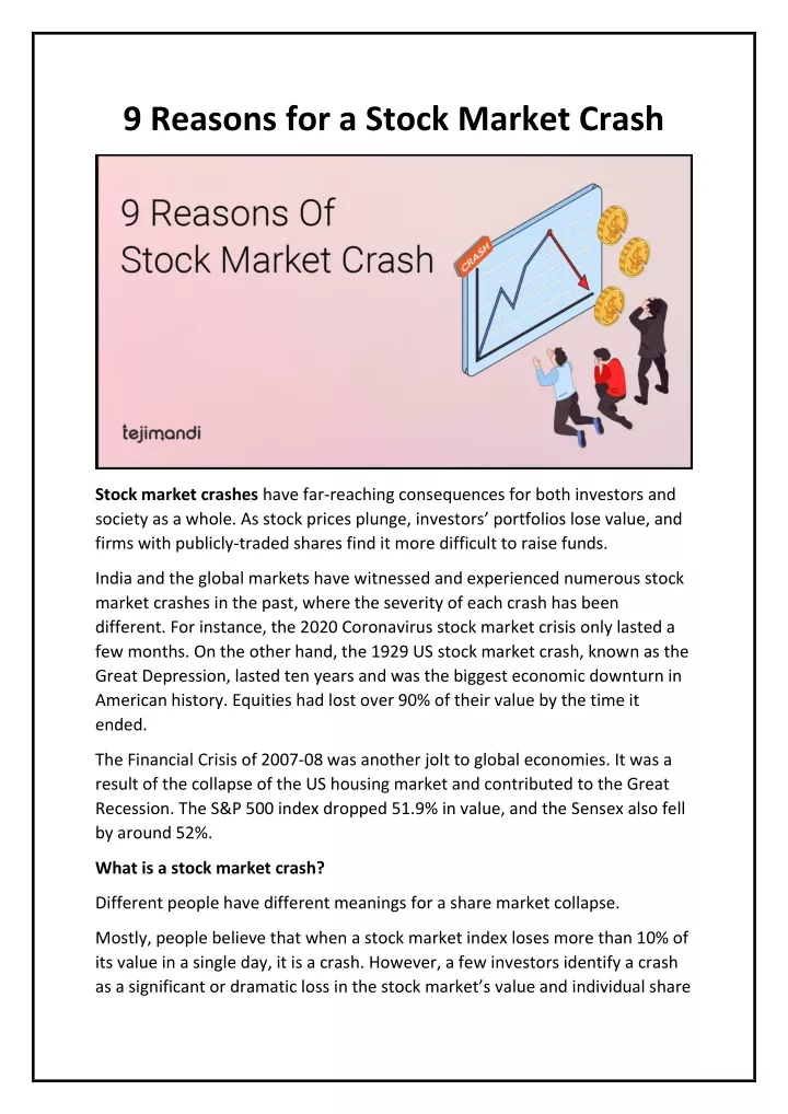 9 reasons for a stock market crash