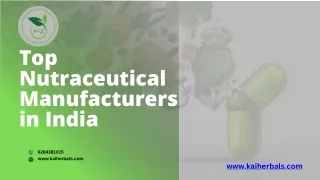 Top Nutraceutical Manufacturers in India