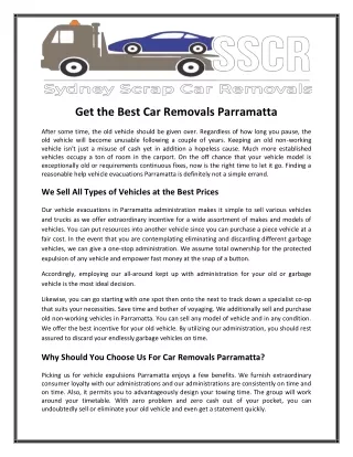 Get the Best Car Removals Parramatta