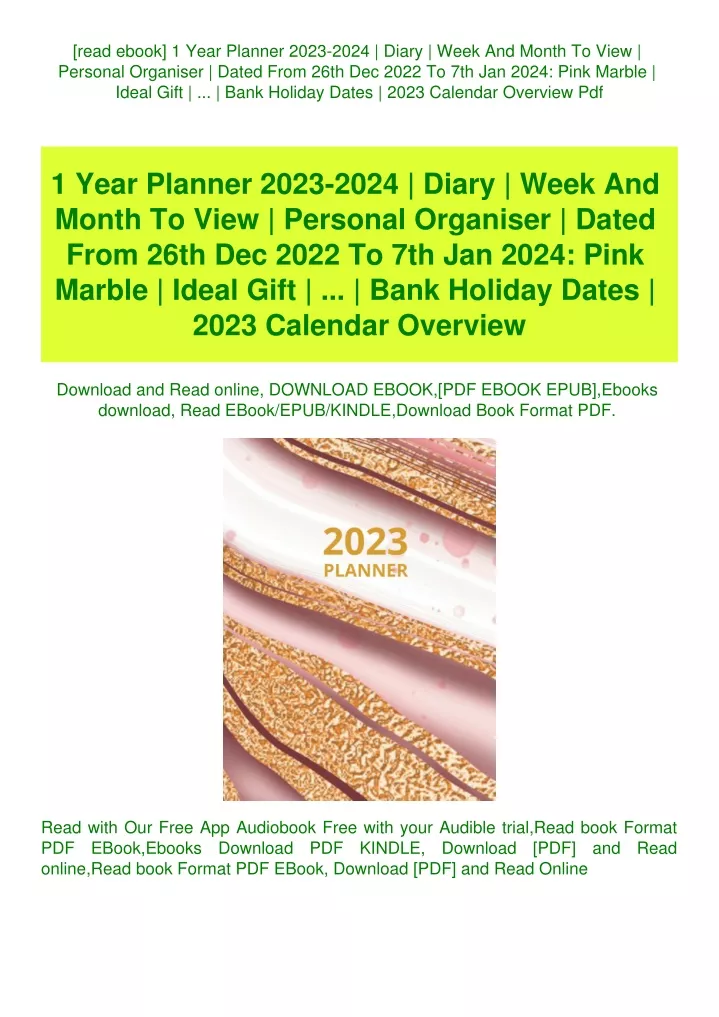 read ebook 1 year planner 2023 2024 diary week