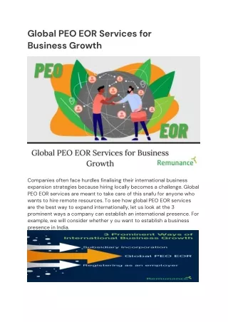 Global PEO EOR Services for Business
