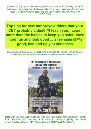 (Download) Top tips for new motorcycle riders that your CBT probably didnÃ¢Â€Â™t teach you. Learn mo