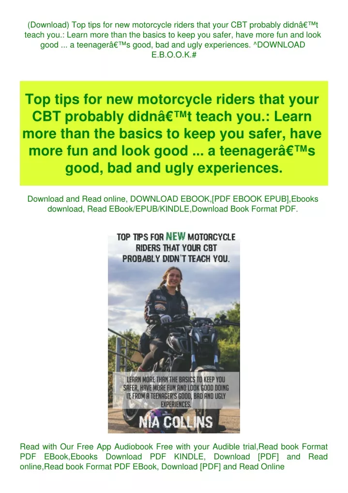 download top tips for new motorcycle riders that