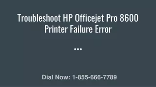 Troubleshoot HP Officejet Pro 8600 Printer Failure Error