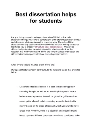 best dissertation helps for students
