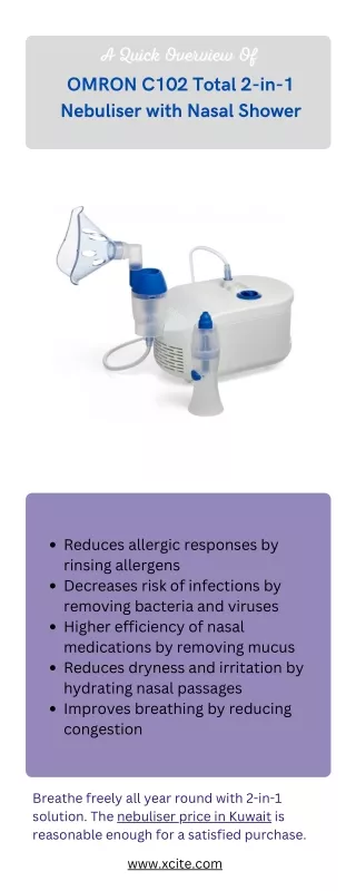 A Quick Overview Of OMRON C102 Total 2-in-1 Nebuliser with Nasal Shower