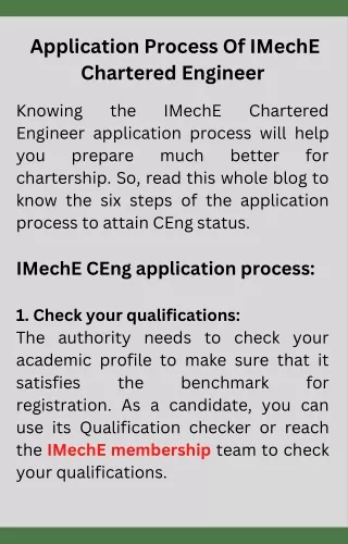 application process of imeche chartered engineer