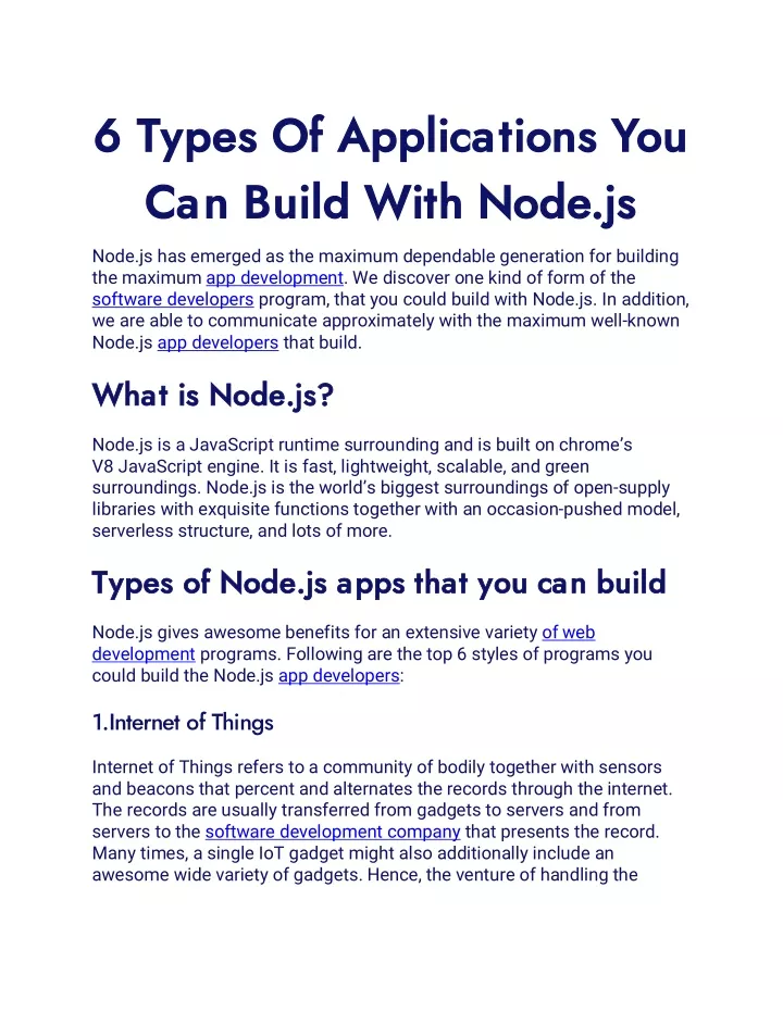 6 types of applications you 6 types