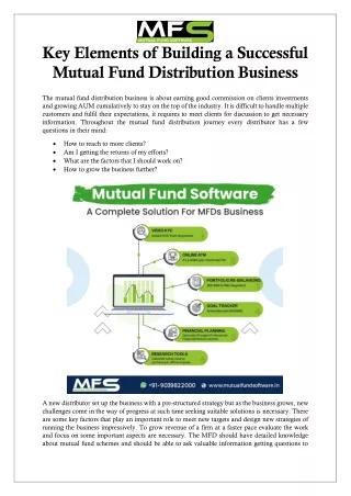 key elements of building a successful mutual fund