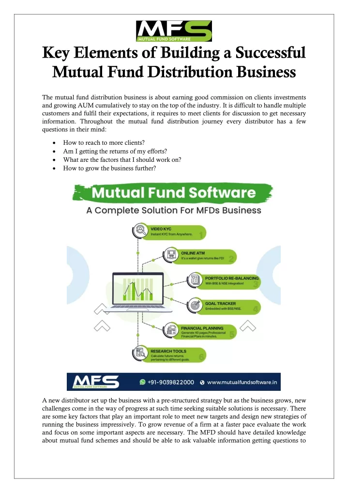 key elements of building a successful mutual fund