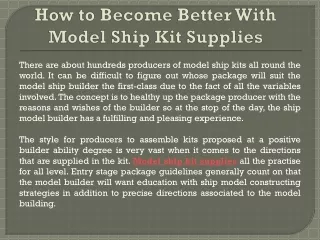 Model ship kit supplies