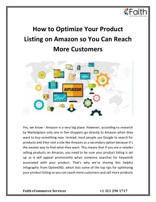 how to optimize your product listing on amazon