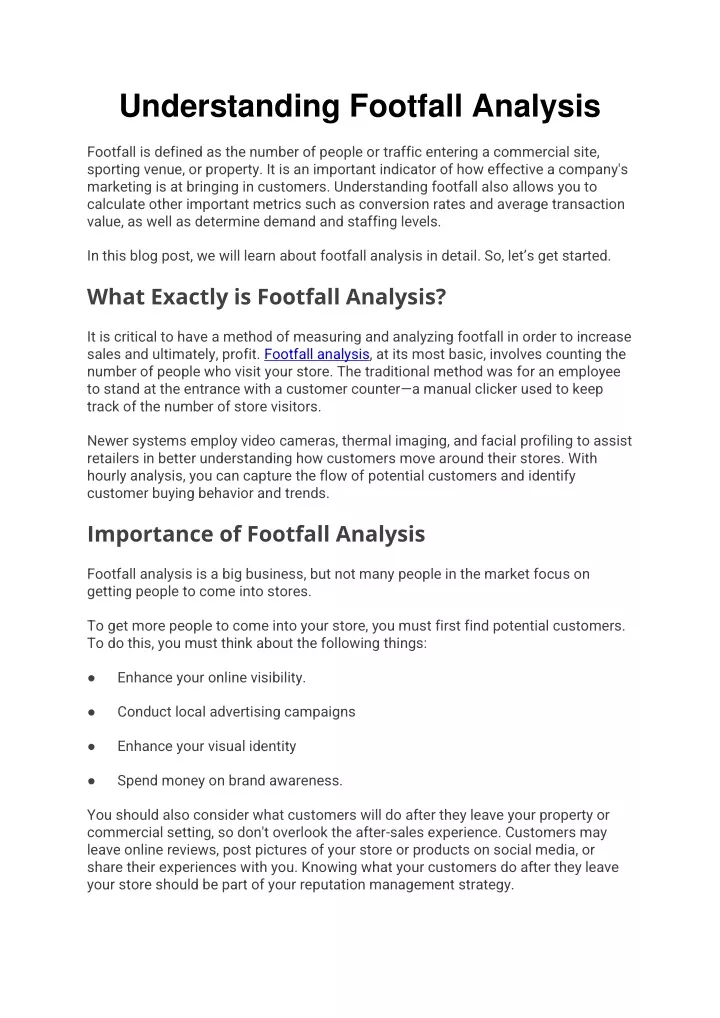 understanding footfall analysis